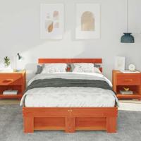 Bedframe Wasbruin 135 x 190 cm Massief grenenhout - thumbnail