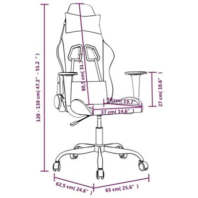 Gamestoel stof zwart en crème