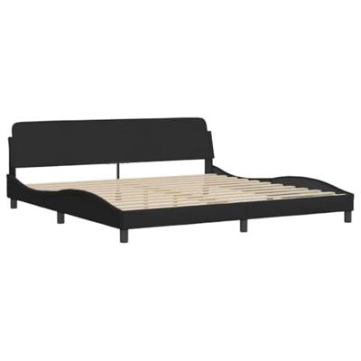 Bedframe zonder matras "Hanko" stof zwart 200x200 cm