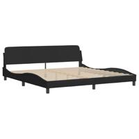 Bedframe zonder matras "Hanko" stof zwart 200x200 cm - thumbnail