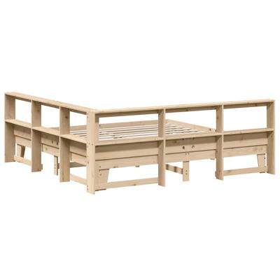 Bed met boekenkast zonder matras massief grenenhout 90x200 cm - thumbnail