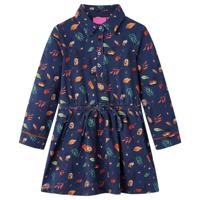 VidaXL Kinderjurk met lange mouwen 116 marineblauw - thumbnail