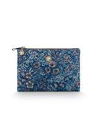 Pip Studio Pip Studio Charly Cosmetic Flat Pouch Medium Quilted Daisy Dreams Blue 24x1x15.5cm - thumbnail