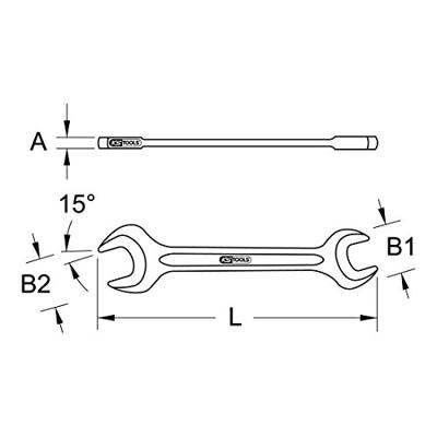 KS Tools 517.1416 517.1416 Dubbele steeksleutel Sleutelbreedte (metrisch) 16 - 17 mm