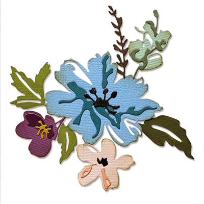 Sizzix • tim holtz thinlits die set brushstroke flowers #2 8pcs
