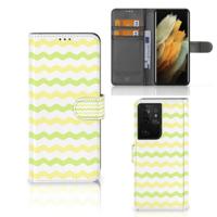 Samsung Galaxy S21 Ultra | Telefoon Hoesje | Waves Yellow - thumbnail