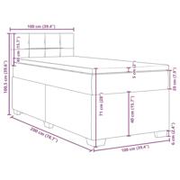 Boxspring met matras fluweel lichtgrijs 100x200 cm - thumbnail