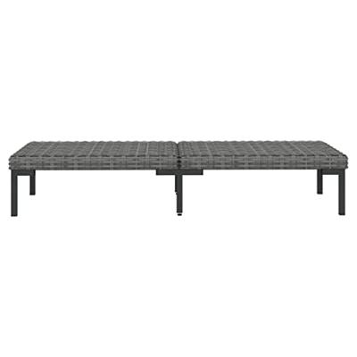 3-delige Loungeset halfrond poly rattan donkergrijs - thumbnail
