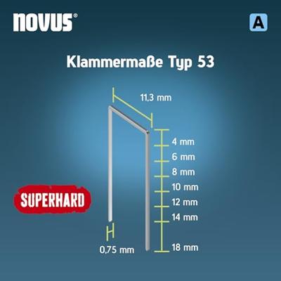 Novus Tools 042-0764 Nieten met fijn draad Type 53 5000 stuk(s) Afm. (l x b) 14 mm x 11.3 mm - thumbnail