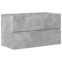 2-delige Badkamermeubelset bewerkt hout betongrijs - thumbnail