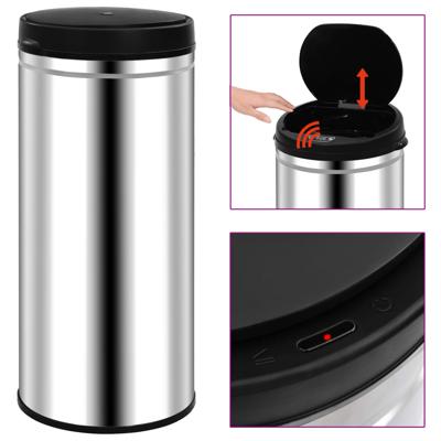 VidaXL Prullenbak met automatische sensor 80 l roestvrij staal VidaXL Prullenbak met automatische sensor 80 l roestvrij staal