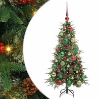 VidaXL Kunstmatige inklapbare kerstboom groen 120 cm pe en pvc - thumbnail