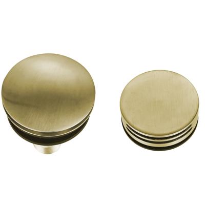 Badafvoerplug Set BWS tbv Badoverloopcombinatie Met Vulfunctie Rond Geborsteld Messing Goud