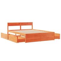 Bedframe zonder matras massief grenenhout wasbruin 140x200 cm - thumbnail