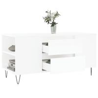 Salontafel 102x44,5x50 cm bewerkt hout wit - thumbnail