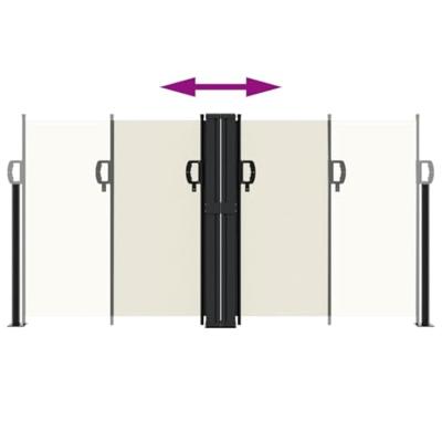 Windscherm uittrekbaar 120x600 cm crème