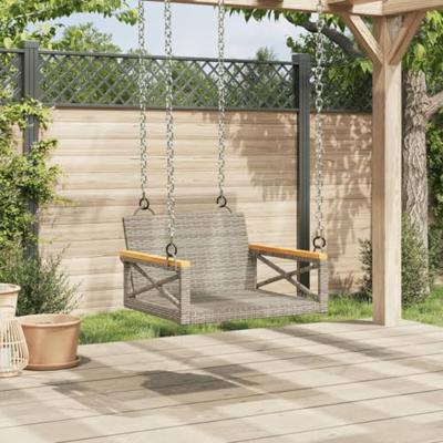 Schommelbank 63x62x40 cm poly rattan grijs