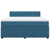 Boxspring met matras fluweel blauw 180x200 cm - thumbnail