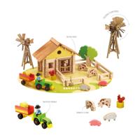 Mijn houten boerderij - Bouwspel - JEUJURA - 145 stukjes - thumbnail