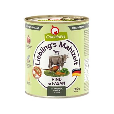 GRANATAPET Liebling's Mahlzeit Beef and pheasant - natvoer voor honden - 800g