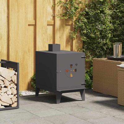 VidaXL Camping kachel zwart 35 x 50 x 60 cm koudgewalst staal