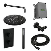 Inbouw Regendouche Set Brauer Black Edition Gebogen Wanduitloop Ronde Hoofddouche 30 cm Mat Zwart Brauer - thumbnail