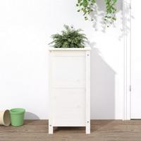 VidaXL Plantenbak 40x40x78 cm massief grenenhout wit - thumbnail