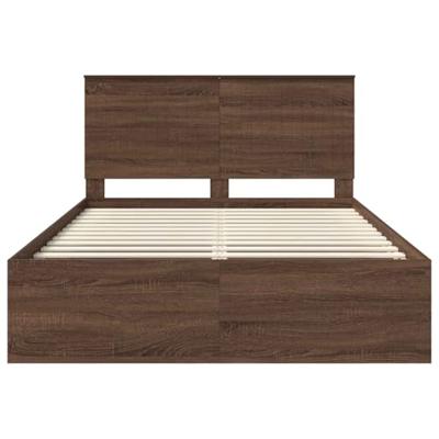 Bedframe Bruin Eiken 140 x 200 cm Massief grenenhout Bedframe Bruin Eiken 140 x 200 cm Massief grenenhout