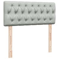 Boxspring met matras fluweel lichtgrijs 140x190 cm - thumbnail