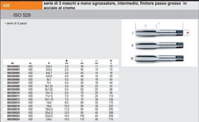 Beta Handtappen, grove spoed, metrische draad verchroomd staal 430 16 - 004300016