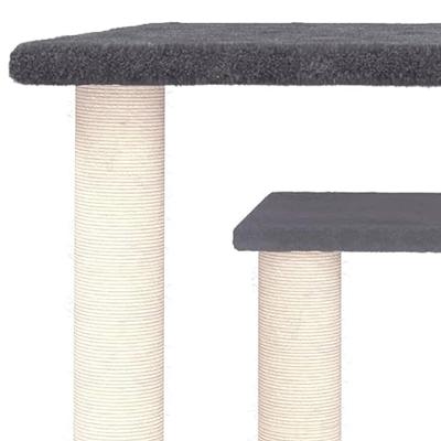 vidaXL Krabpaal met platforms 50 cm donkergrijs, kattentoren, kattenboom, kattenkrabtoren, kattenkrabpaal, kattenspeelmeubel, kattenklimmeubel
