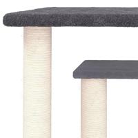 vidaXL Krabpaal met platforms 50 cm donkergrijs, kattentoren, kattenboom, kattenkrabtoren, kattenkrabpaal, kattenspeelmeubel, kattenklimmeubel - thumbnail