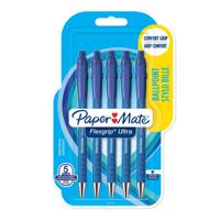 Paper Mate balpen Flexgrip Ultra RT medium, blister van 5 stuks, blauw - thumbnail