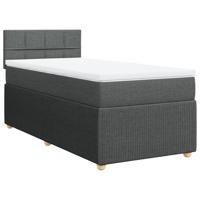 Boxspring met matras stof donkergrijs 180x200 cm - thumbnail