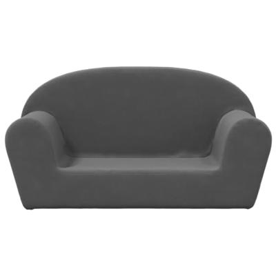 Kinderbank 2-zits zacht pluche antracietkleurig