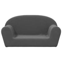 Kinderbank 2-zits zacht pluche antracietkleurig - thumbnail