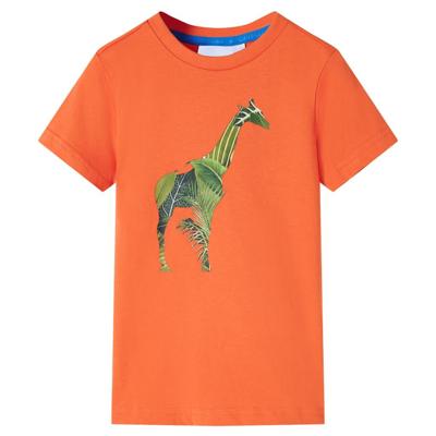 Kindershirt met girafprint 128 feloranje Kindershirt met girafprint 128 feloranje