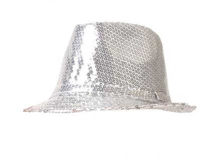 Boland Hoed popster pailetten zilver Boland Hoed popster pailetten zilver