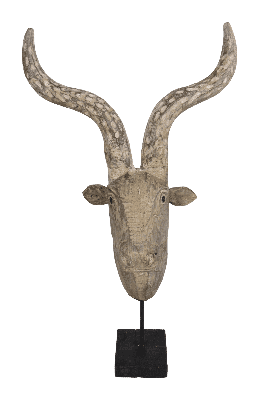 Houten beeld hertenkop 37x22x61 cm met voet
