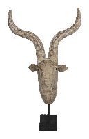 Houten beeld hertenkop 37x22x61 cm met voet - thumbnail