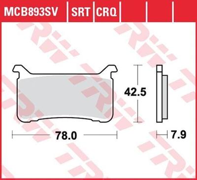 TRW remblokken "mcb 893 brake pad mcb 893 sv sintered metal