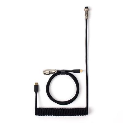 Keychron opgerolde Aviator-kabel - Mechanische toetsenbordkabel, Type-C, 5-pins (GX12), zwart