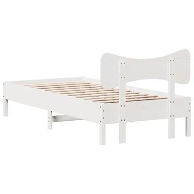 Bedframe zonder matras massief grenenhout wit 140x200 cm
