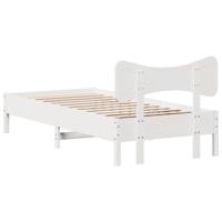 Bedframe zonder matras massief grenenhout wit 140x200 cm - thumbnail