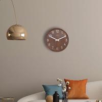 NeXtime NE-3284BR Grote Wandklok - 50cm- Stille Klok - Walnoot Hout - "Precious" - thumbnail