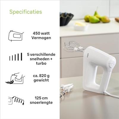 Braun HM3000 MultiMix 3 Handmixer Wit - thumbnail