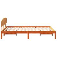 Bedframe met hoofdeinde Bruin 140 x 190 cm Massief grenenhout - thumbnail