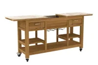 Passion Grills | Buitenkeuken Onderdeel | Milano Bar Eiland met Wielen | 150-200 x 50 cm | Albastro Cream - thumbnail