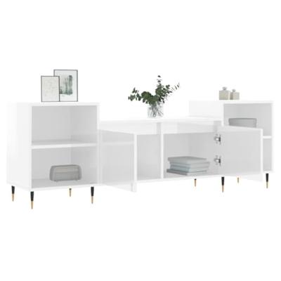 Tv-meubel 160x35x55 cm bewerkt hout hoogglans wit