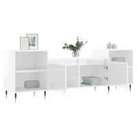 Tv-meubel 160x35x55 cm bewerkt hout hoogglans wit - thumbnail